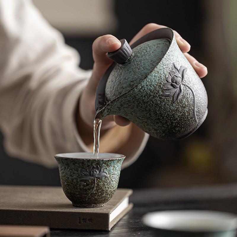 Keraminis nešiojamas arbatos rinkinys