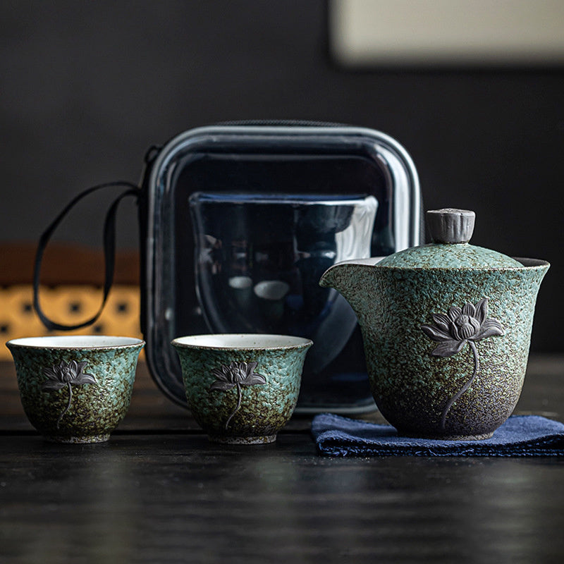 Keraminis nešiojamas arbatos rinkinys