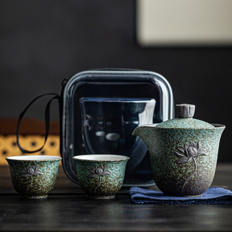 Keraminis nešiojamas arbatos rinkinys